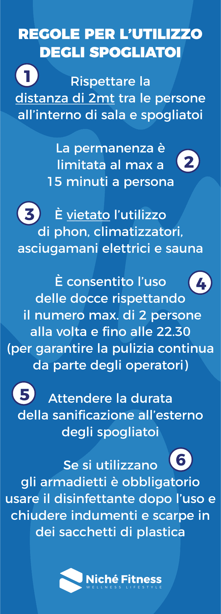 REGOLE PER L’UTILIZZO DEGLI SPOGLIATOI | NICHÉ FITNESS CLUB